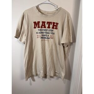 Life Is Good Math‎ Graphic T-Shirt Large Crusher Lite Cotton Blend White
